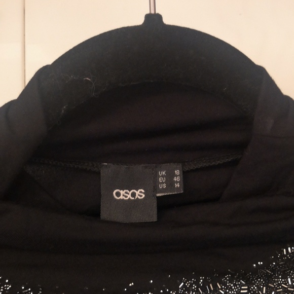 ASOS Cocktail Beaded Dress, sz 14 - Picture 5 of 7